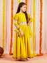Girl's' Yellow Mirror Georgette Lehenga Set